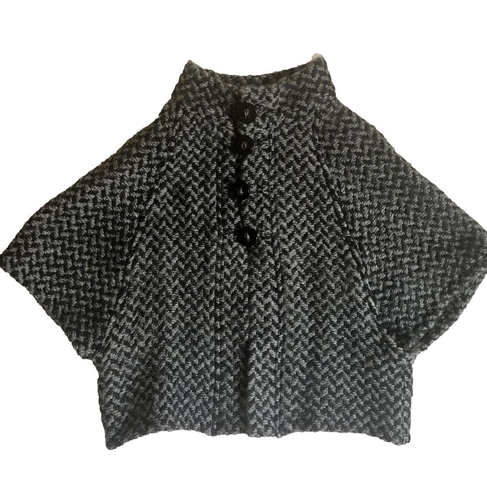 John Branigan Weavers Ireland Capelet Sweater Wool Cropped Herringbone